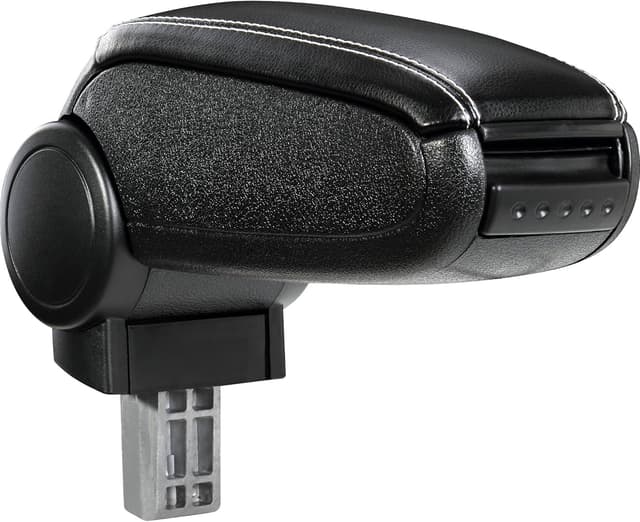 Detalle de pro.tec Mittelarmlehne Armauflage mit Staufach (gepolstert) für Seat Mii – schwarz mit weißen Nähten