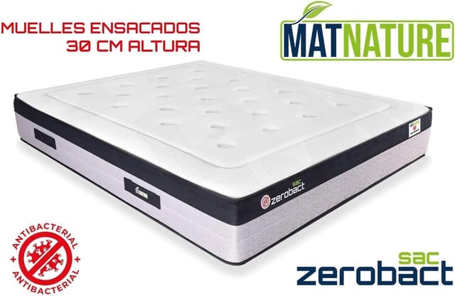 Detalle de Matnature Zerobact Sac 🛏️ Colchón Viscoelástico, Muelles Ensacados