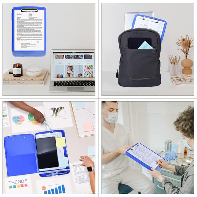 Thumbnail 5 de ZCZN Plastic Clipboard with Storage A4