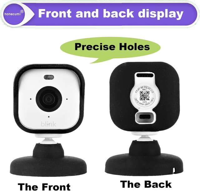 Detalle de honecumi Blink Mini 2 camera silicone skin case with sun shield (Black) — snug, weatherproof cover