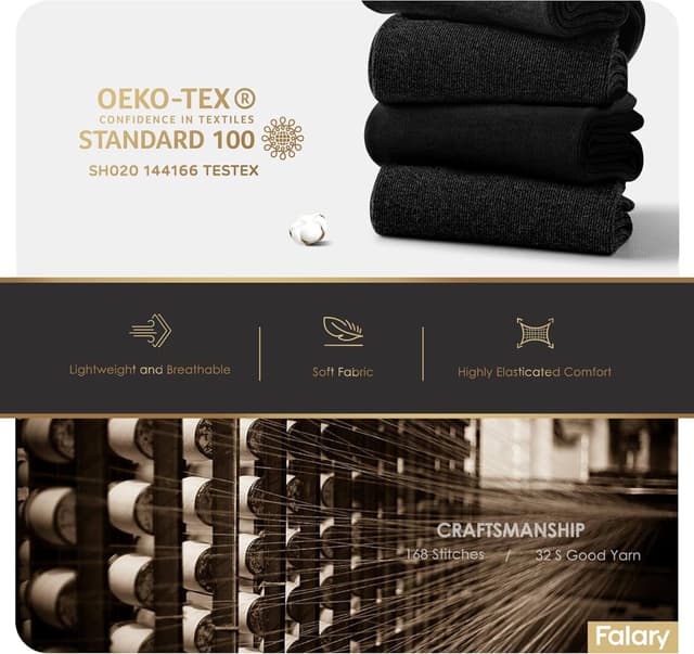 Thumbnail 3 de FALARY 12 Pairs Mens Socks