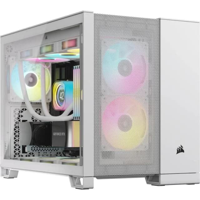 Detalle de Corsair Torre Midi ATX Blanca con USB-C y ventana 🖥