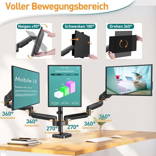 Detalle 1 de ELIVED Monitorhalterung 3 für 13-27 Zoll