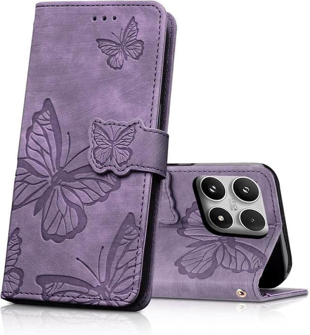 Detalle de CXTcase Handyhülle für Xiaomi 17 – PU-Leder Klapphülle mit Kartenfächern & Standfunktion, Lila