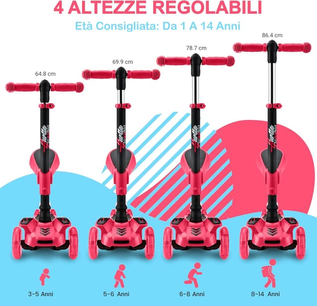 Thumbnail 5 de Hurtle Monopattino Bambino 3 ruote regolabile