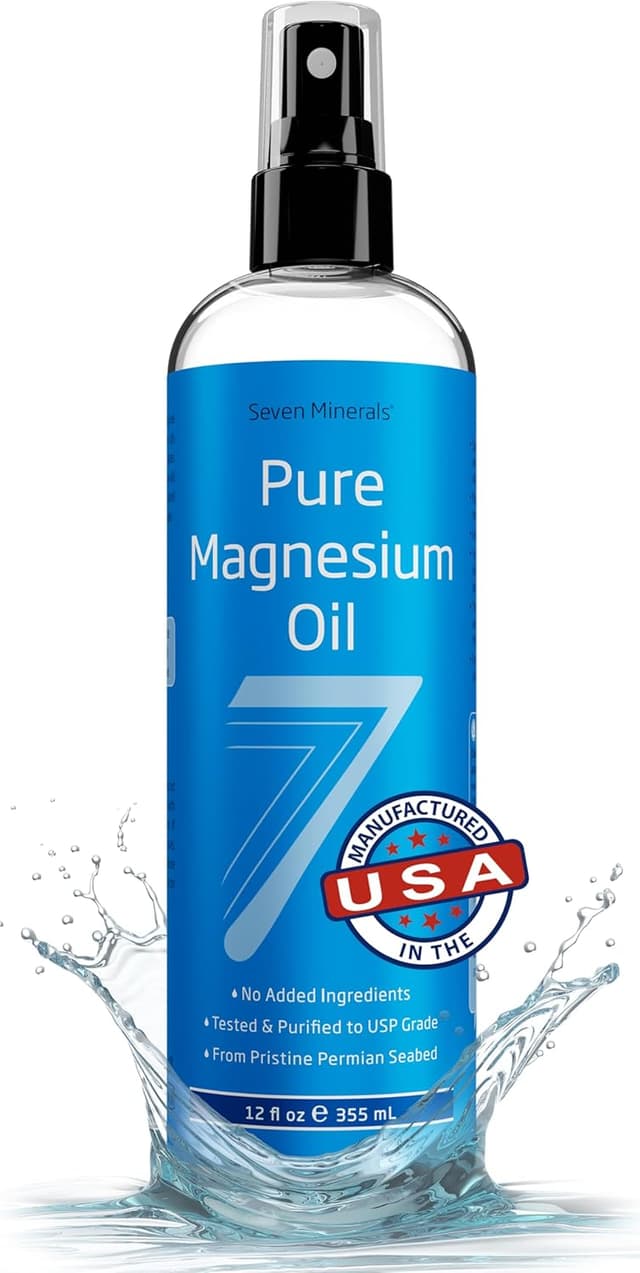 Detalle de Seven Minerals Pure Magnesium Oil Spray (12oz) — USP Grade Extra Strength
