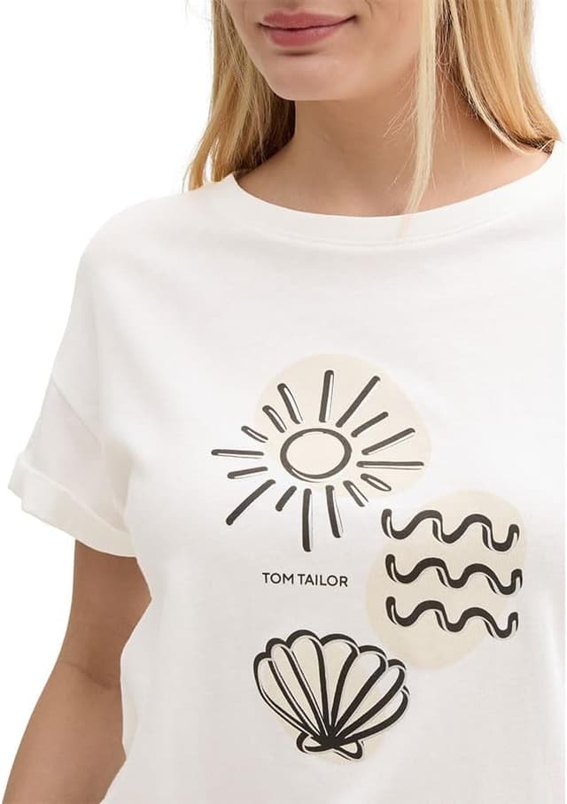 Detalle 2 de Tom Tailor 1047069 T-Shirt da donna a maniche corte (confezione da 1)
