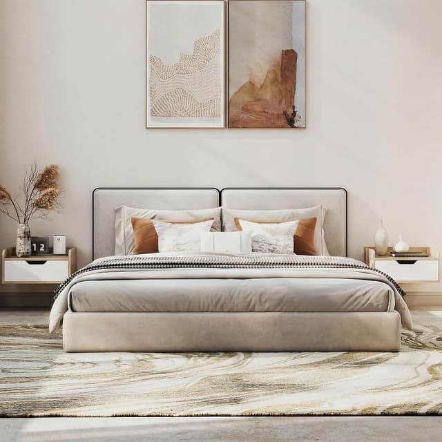 Thumbnail 5 de HOMCOM Lot de 2 Tables de Chevet murales 40x30 cm