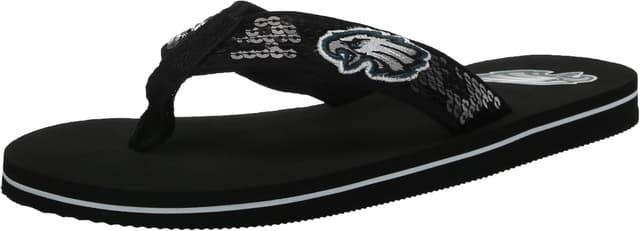 Detalle 2 de FOCO Women’s NFL Team Logo Sequin Strap Sandals (Flip-Flops)