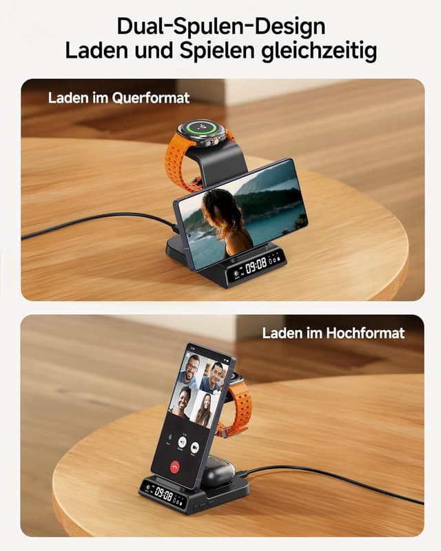 Detalle 2 de Induktive Ladestation 3‑in‑1 für Samsung S25 Ultra