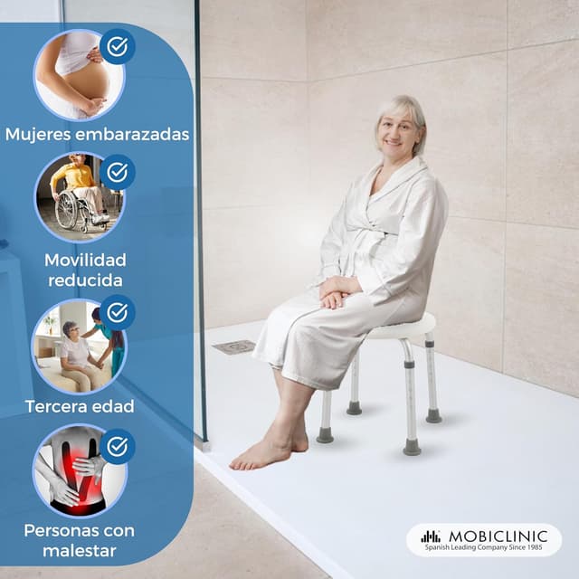 Thumbnail 2 de Mobiclinic Taburete de baño regulable 100kg