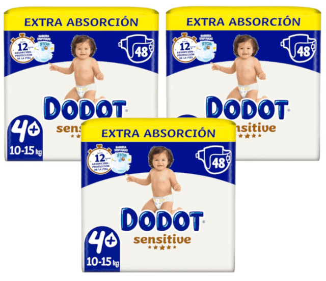 Detalle de Dodot Pañales Sensitive Extra T4+ 3x48 uds