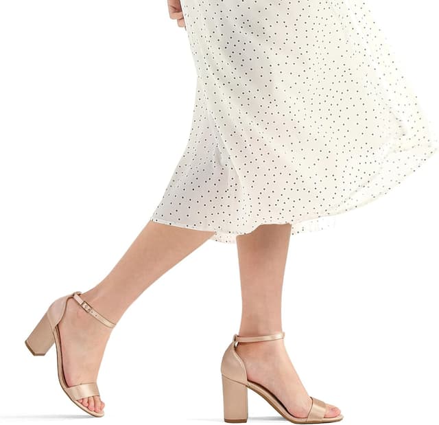 Detalle 2 de COASIS Women’s Chunky Block Heels Open Toe Ankle Strap Sandals (3.5-Inch Heels)