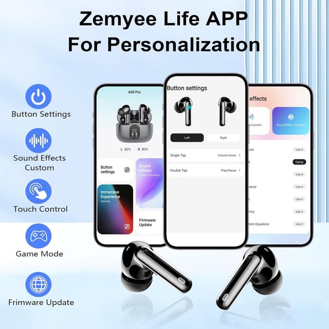 Detalle 2 de Wireless Earbuds Bluetooth 5.4 with 4-ENC Mic, 36H Playtime and IP7 Waterproof