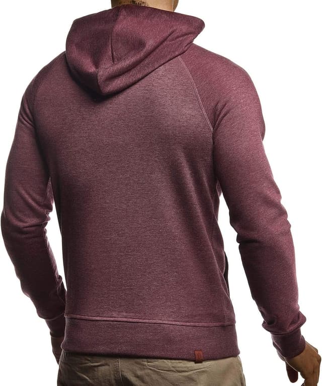 Detalle de Leif Nelson LN8124 – veste de survêtement à capuche homme en coton, coupe ajustée, noir