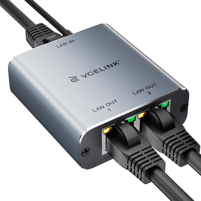 Detalle de VCELINK Ethernet Splitter 1000Mbps 1 to 2