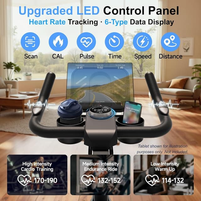 Thumbnail 6 de YPOO Magnetic Spin Bike 350LB capacity