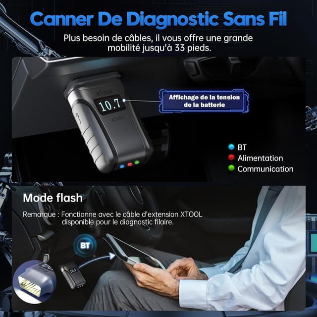 Thumbnail 5 de XTOOL A30M Lecteur OBD2 26+ fonctions