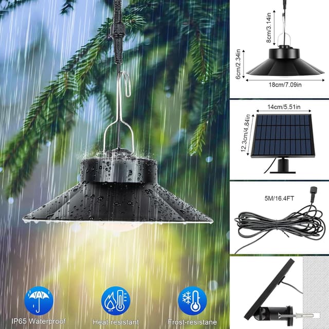 Thumbnail 2 de Lámpara colgante solar para exteriores IP65 5 m