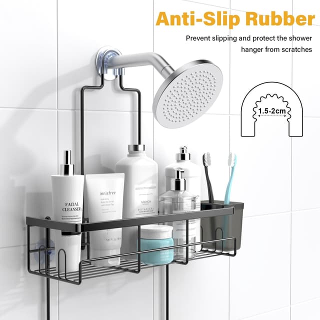 Detalle 2 de AKTECKE Shower Caddy Hanging Bathroom Organizer (Rustproof, No-Drill, Over Showerhead)