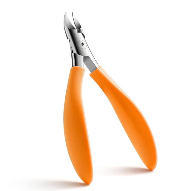 Detalle de FVION Profi-Nagelzange für Fußnägel aus Edelstahl (orange) – für dicke & eingewachsene Nägel