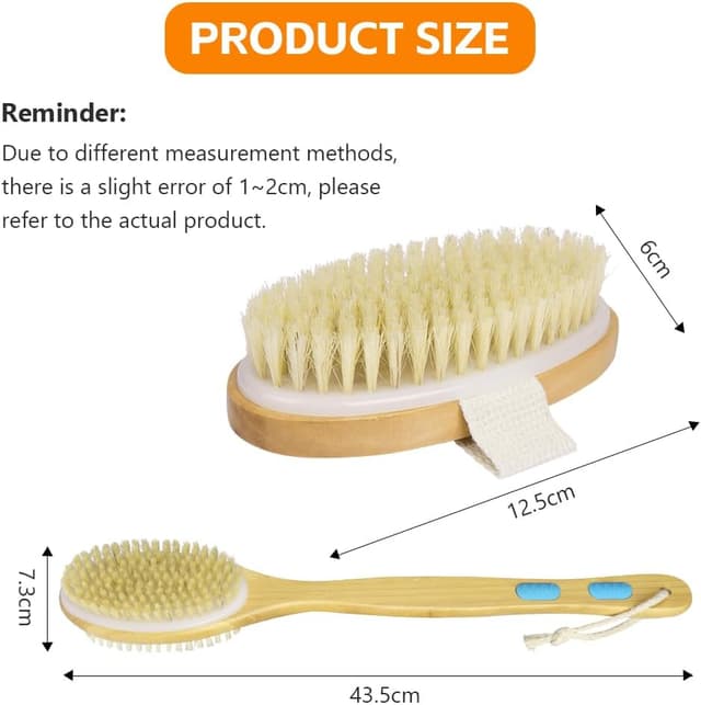 Thumbnail 1 de URAQT Spazzola per Corpo e Schiena in Setole Naturali, set da 2 pezzi con doppio lato per doccia e massaggio