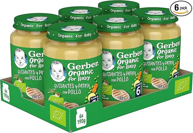 Imagen de GERBER Organic Guisantes, Patata y Pollo 6x190g 🥦 en OfertitasTOP