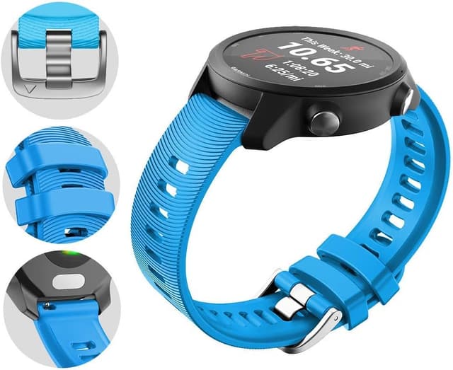 Detalle de ANBEST cinturino compatibile 20 mm con sgancio rapido per Garmin Vivoactive 3 / Forerunner 245 / 645 e Vivomove HR (blu)