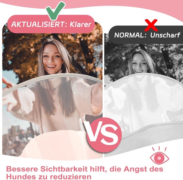 Detalle de Supet weiche Halskrause Hund (Alternative zur Elizabethan-Kragenschutzzone) zum Verhindern des Belecken nach OP, Hellrosa – passende Größen für kleine bis große Hunde