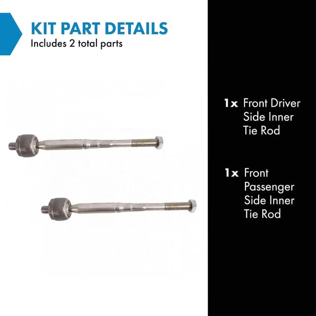 Detalle de TRQ Front Inner Tie Rod Set (2-Piece) for 2016-2019 Chevrolet Cruze