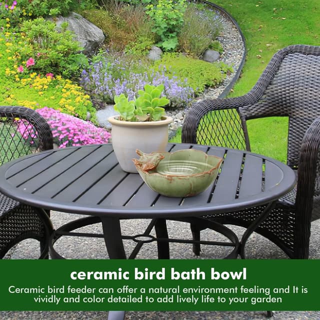 Detalle 1 de SUNJULY bird bath bowl 16 cm retro feeder