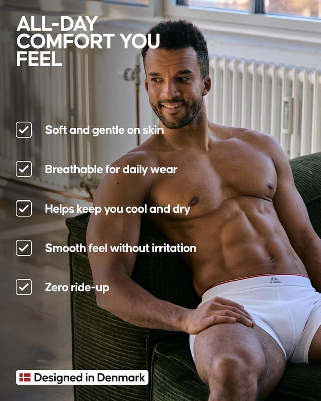 Detalle 2 de DANISH ENDURANCE men’s bamboo boxers (soft, breathable, tagless) – 6 or 10 pack