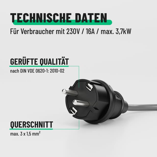 Thumbnail 4 de Schuko-Stecker Außenbereich 230V 16A IP44