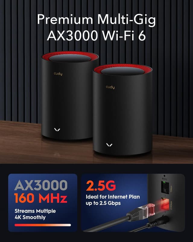 Thumbnail 1 de Cudy AX3000 2,5G mesh Wi‑Fi 6 3‑pack