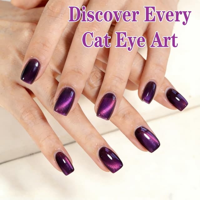Detalle de KRISNICE UV Cat-Eye Gel Nagellack mit Magnet, 15 ml – lebhaftes Violett (MY032)