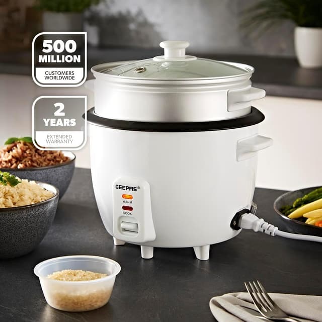 Detalle 2 de Geepas 450W Rice Cooker with Steamer 1L