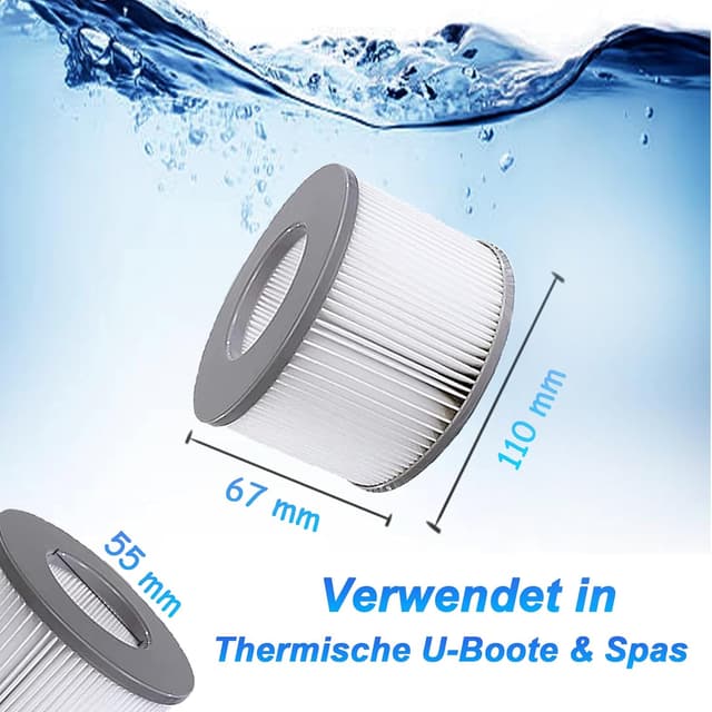 Detalle de KGC Ersatz-Filterkartuschen für Whirlpool MSpa (ab 2020) – 6 Stück, kompatibel mit MSpa Filtermodellen