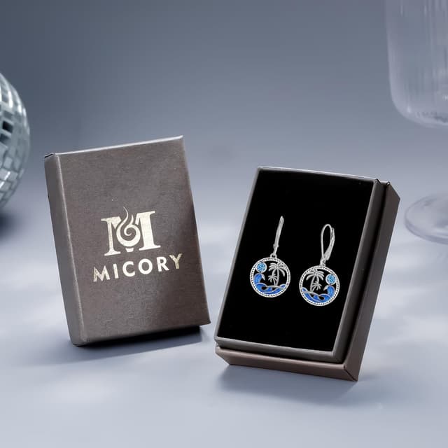 Thumbnail 6 de Micory Femme – Boucles d’oreilles pendantes en Argent Sterling 925 avec oxyde de zirconium