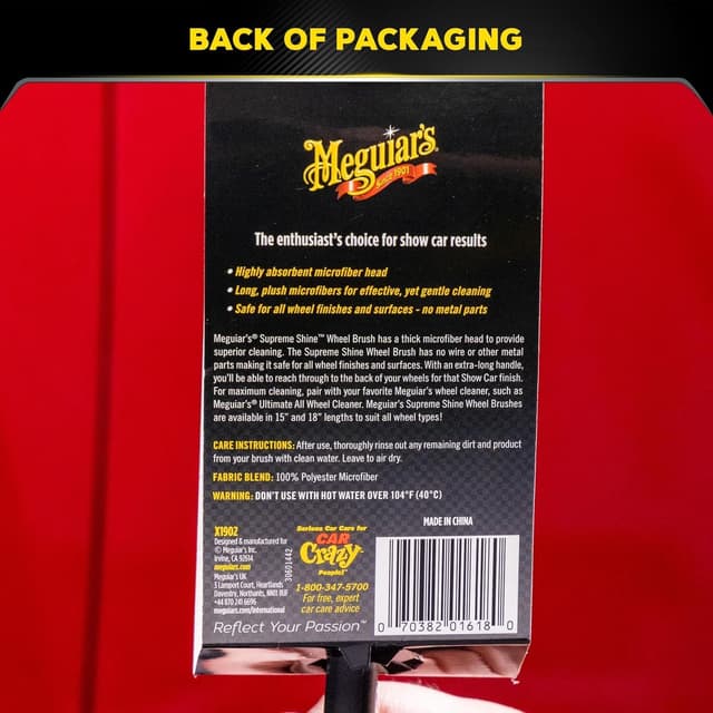Detalle 2 de Meguiar’s X1902EU Supreme Microfibre Wheel Brush (Medium) for Safe Wheel Cleaning