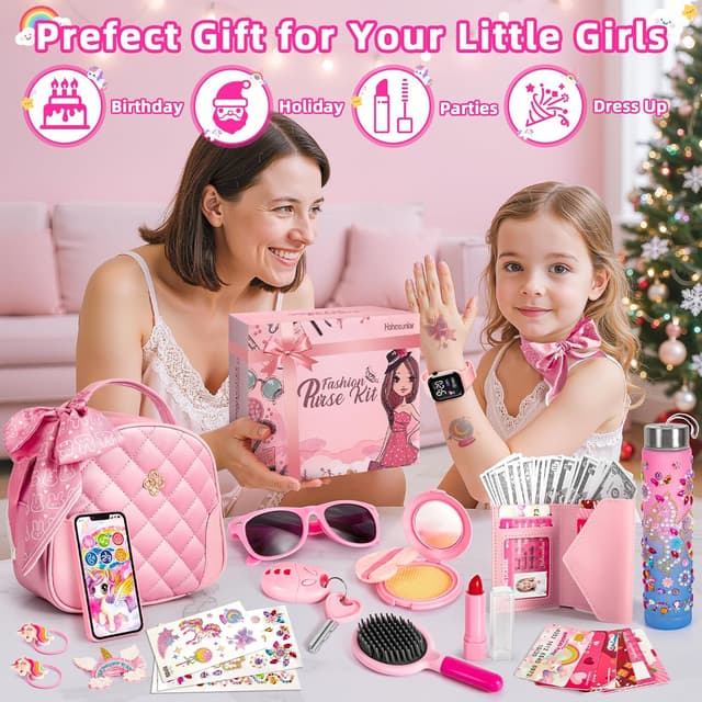 Thumbnail 6 de Hohosunlar Play Purse Set for Little Girls (Kids Handbag + Pretend Makeup, Craft Water Bottle & Accessories) for Ages 3–12