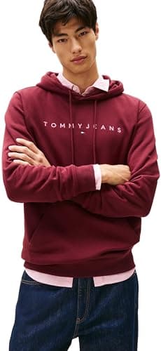 Imagen de Tommy Jeans Sudadera Linear Logo con Capucha Rojo XS en OfertitasTOP