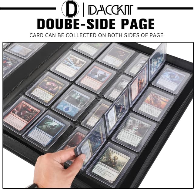 Detalle de Toploader Binder 16 Pocket (Model A) for 3"x4" Top Loaders – Classic Black, fits 640 cards