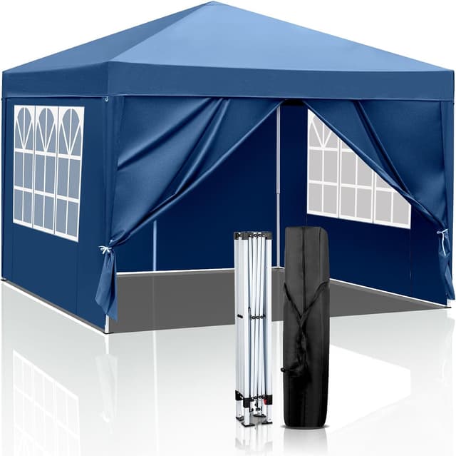 LEADZM Pop-up Faltpavillon 3x3 m mit UV-Schutz 50+ und höhenverstellbarem Stahlrahmen