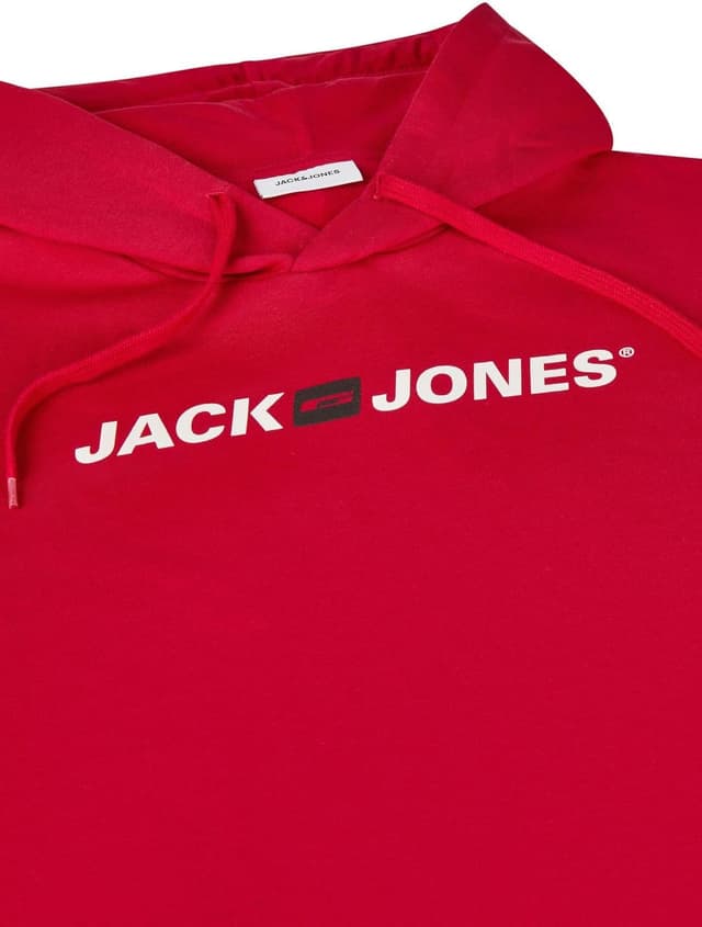 Detalle 2 de JACK & JONES Hoodie Herren Regular Fit mit Druck JJMORTY (Kapuzenpullover)