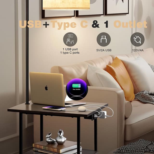 Thumbnail 1 de PESRAE Floor Lamp with Table 9W LED