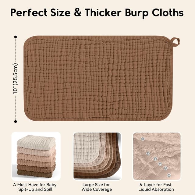 Thumbnail 2 de Unnivoll Muslin Cloths 50x25 cm baby burp cloths