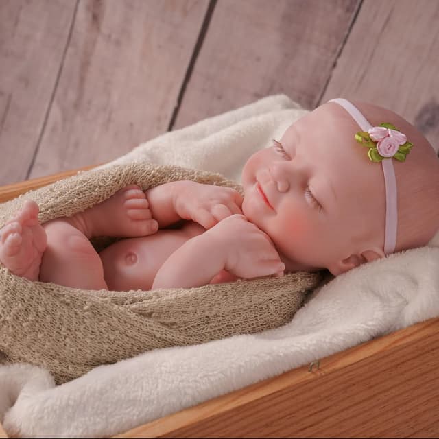 Detalle de BABESIDE Lifelike Reborn Baby Doll 16" Full Platinum Silicone (Sleeping Baby Girl)