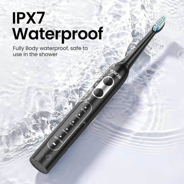 Thumbnail 6 de YUNCHI C2 Electric Toothbrush (USB-C rechargeable) for adults and kids, 5 modes, 2-minute timer, 8 brush heads, travel case