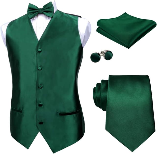Thumbnail 6 de Alizeal Mens Satin Vest Set 5 👔