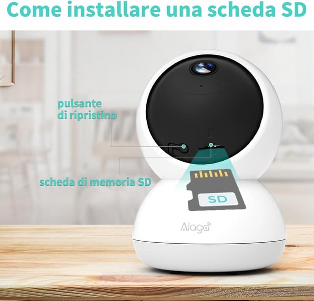 Detalle de Alaga 3K Telecamera WiFi interno 5MP